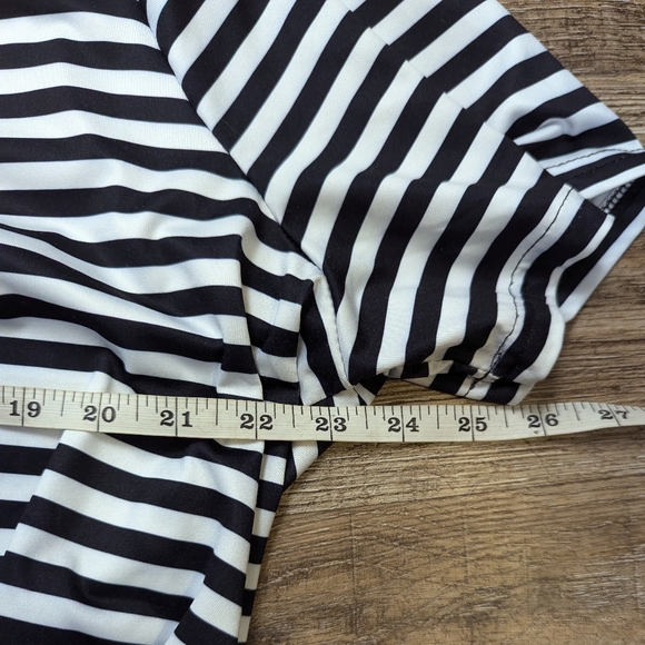 Shein| Black and White Striped Midi Dress - Picture 6 of 8